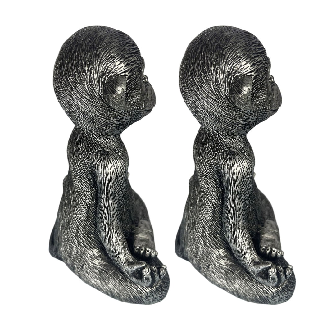 2Pcs Resin Meditations Monkey Figurines Garden Monkey Statue Landscape Decors Figurines Sculpture Centrepieces