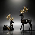 thumbnail image 1 of 2Pcs Resin Reindeer Statue Small Christmas Seated And Standing Deer Figurine, Reindeer Ornaments For Living Room, Wine Cabinet, Display Stand, Bedroom, Office Desktop, 1 of 4