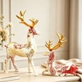 thumbnail image 1 of 2Pcs Resin Reindeer Statue Small Christmas Seated And Standing Deer Figurine, Reindeer Ornaments For Living Room, Wine Cabinet, Display Stand, Bedroom, Office Desktop, 1 of 5
