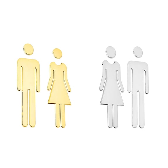 2Pcs Restroom Signs Under $5! Yrmaups Acrylic Restroom Sign Sticker, Self Adhesive Bathroom Sign, Male Female Restroom Door Sign, Modern Bathroom Signage, Clear Restroom Sign