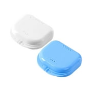 2Pcs Retainer Case with Vent Holes, Mouth Guard Case with Tight Snap Closure