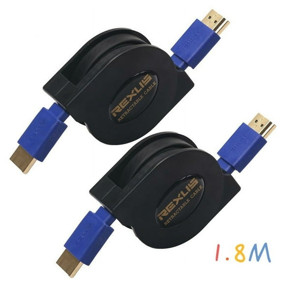 2Pcs Retractable Flexible HDMI Cable Male To Male V1.4 1080P Full HD 3D for HDTV 1m 1.8m