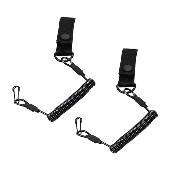 2Pcs Retractable Sling Keychain for Climbing, Camping and Outdoor Secure Spring Lanyard Tactic Coiled Anti-Lost Lanyard