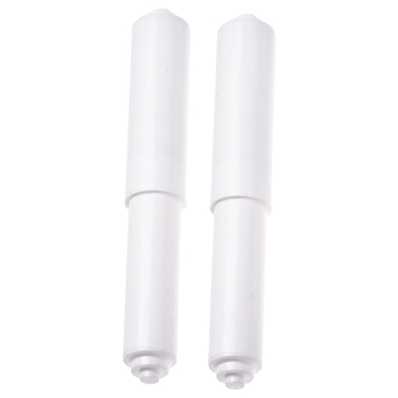2Pcs Retractable Spring Loaded Toilet Paper Holder - Adjustable Plastic Tissue Roll Dispenser for Bathroom Rv, 6X1In (White)
