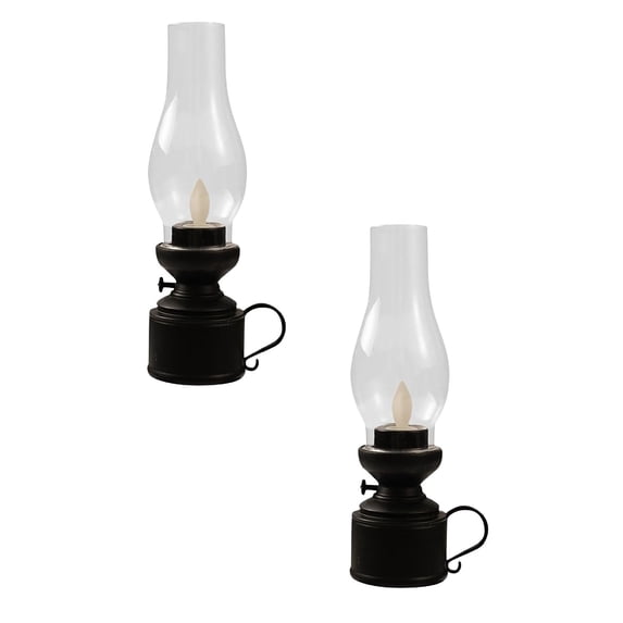 2Pcs Retro Flameless Table Lamp LED Kerosene Lamps Bedside Tables Oil Lamps Battery Powered Retro Candle Bedrooms Living Room Decoration Night Lights