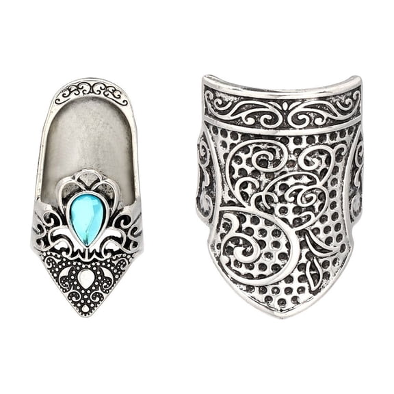 2Pcs Retro Metal Thimble Finger Tip Protector Ergonomic Finger Guards For Adult Beginner Hand Sewing Quilting Embroidery