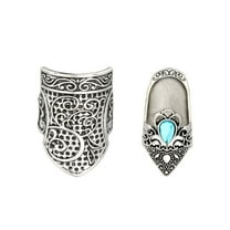 2Pcs Retro Metal Thimble Finger Tip Protector Ergonomic Finger Guards For Adult Beginner Hand Sewing Quilting Embroidery