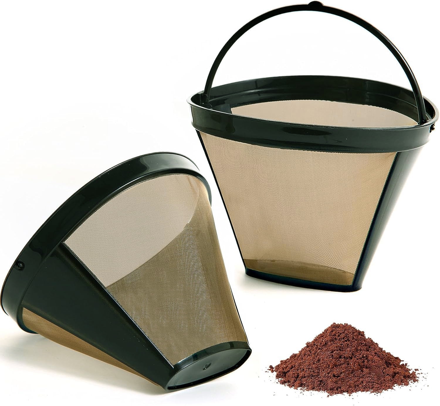 2Pcs Reusable Coffee Filters for Ninja, Premium Gold Coffee Filter, No