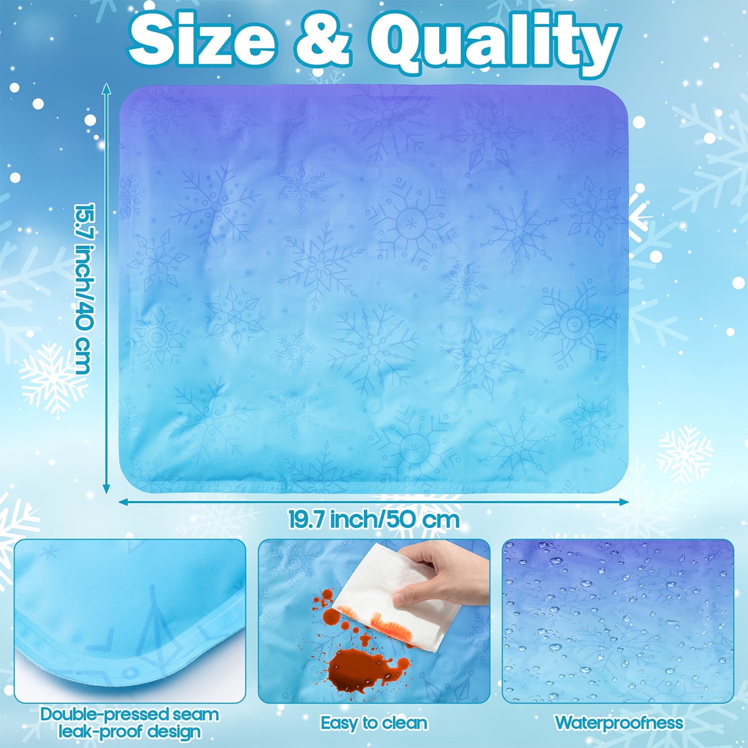 2ooya 2 Pcs Reusable Freezable Ice Mat for Camping Party 6.69 in x 15.87 in Ice Packs 2 Pack