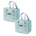 2Pcs Reusable Insulated Lunch Bag With Side Pocket Leak Proof Lunch Box