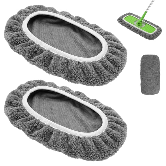 2Pcs Reusable Mop Pads Compatible with Sweeper Dry Sweeping Cloths and Wet Mopping Cloths Machine Washable Mopping Pads Refill for Floor Cleaning