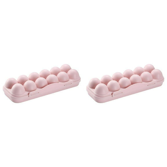 2Pcs Reusable Plastic Egg Carton With Lid 12 Grid Stackable Fridge Egg Holder Tray For Kitchen Restaurant & Camping Storage Storage Containers