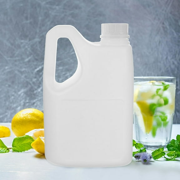 2Pcs Reusable Plastic Juice Containers with Handle and Secure Lid for Liquid Storage