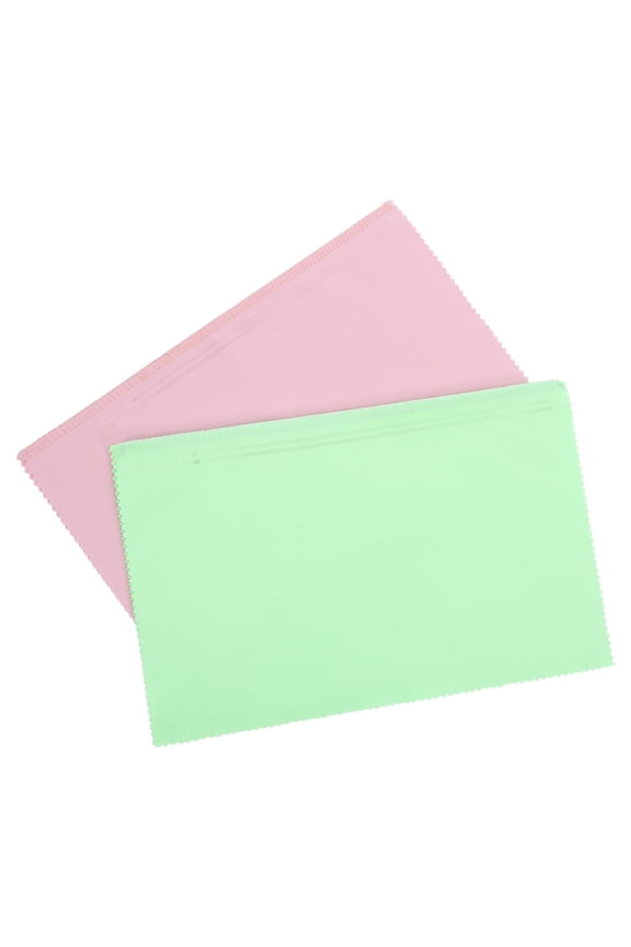 2Pcs Reusable Plated Silver Polishing Cloth with Four Layer Suede Microfiber and Durable Edge Stitching