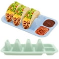 thumbnail image 1 of 2Pcs Reusable Silicone Taco Plate Holder With Divider Dishwasher Safe Anti Slip Taco Shell Plate for Wedding Party Picnic Family Dinner, 1 of 9