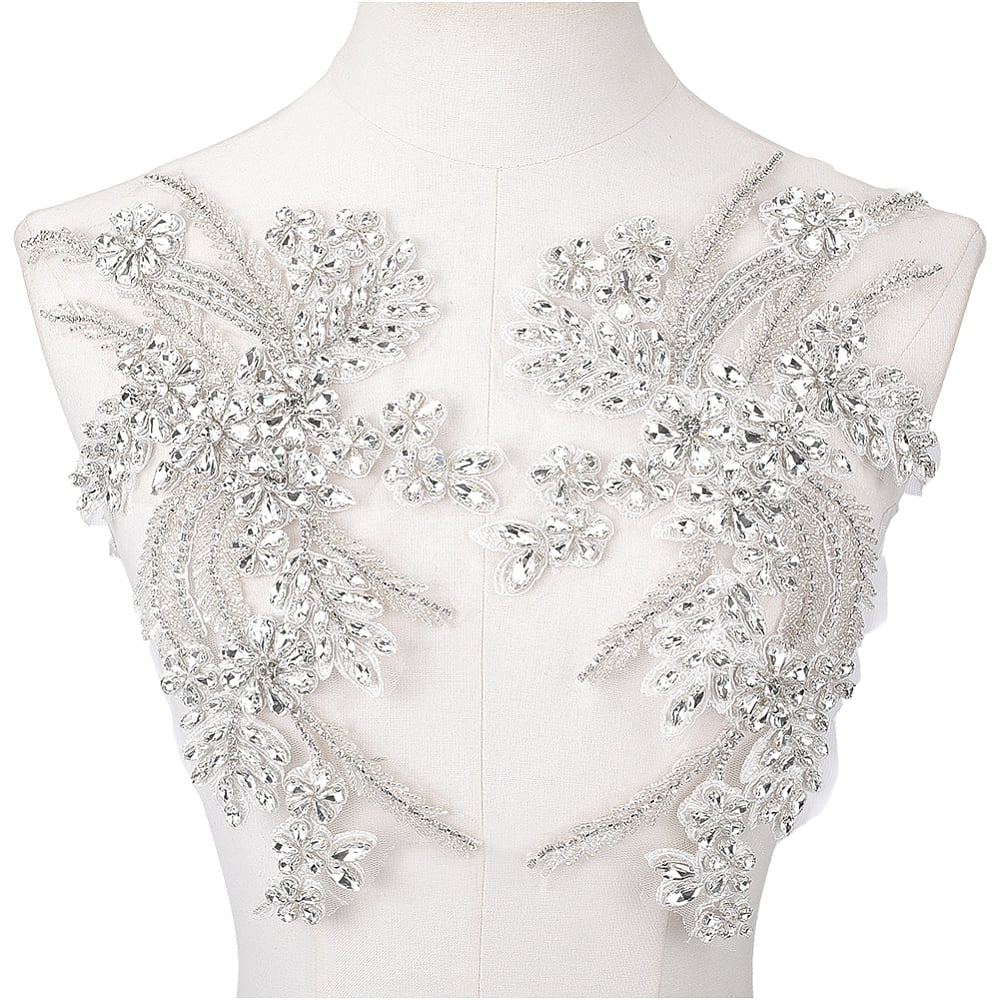 beaded embellishments for dresses Glitter Corset Mesh Strappy Back Trumpet Dress with Beaded Floral Appliques  – Camille La Vie main image 0