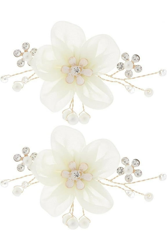 2Pcs Rhinestone Shoe Buckles Pearl Shoe Clip Decorative Clips for Shoes Bridal Shoes Charms Detachable Jewelry Flower Decoration for Women Girls Wedding DIY Craft DIY