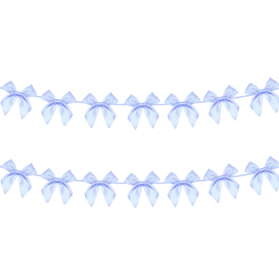 2Pcs Ribbon Bows Garland Banner for Kids Birthday, Wedding, Engagement, Bachelorette Party, Bridal Shower, Baby Shower, Graduation, Anniversary(Blue)