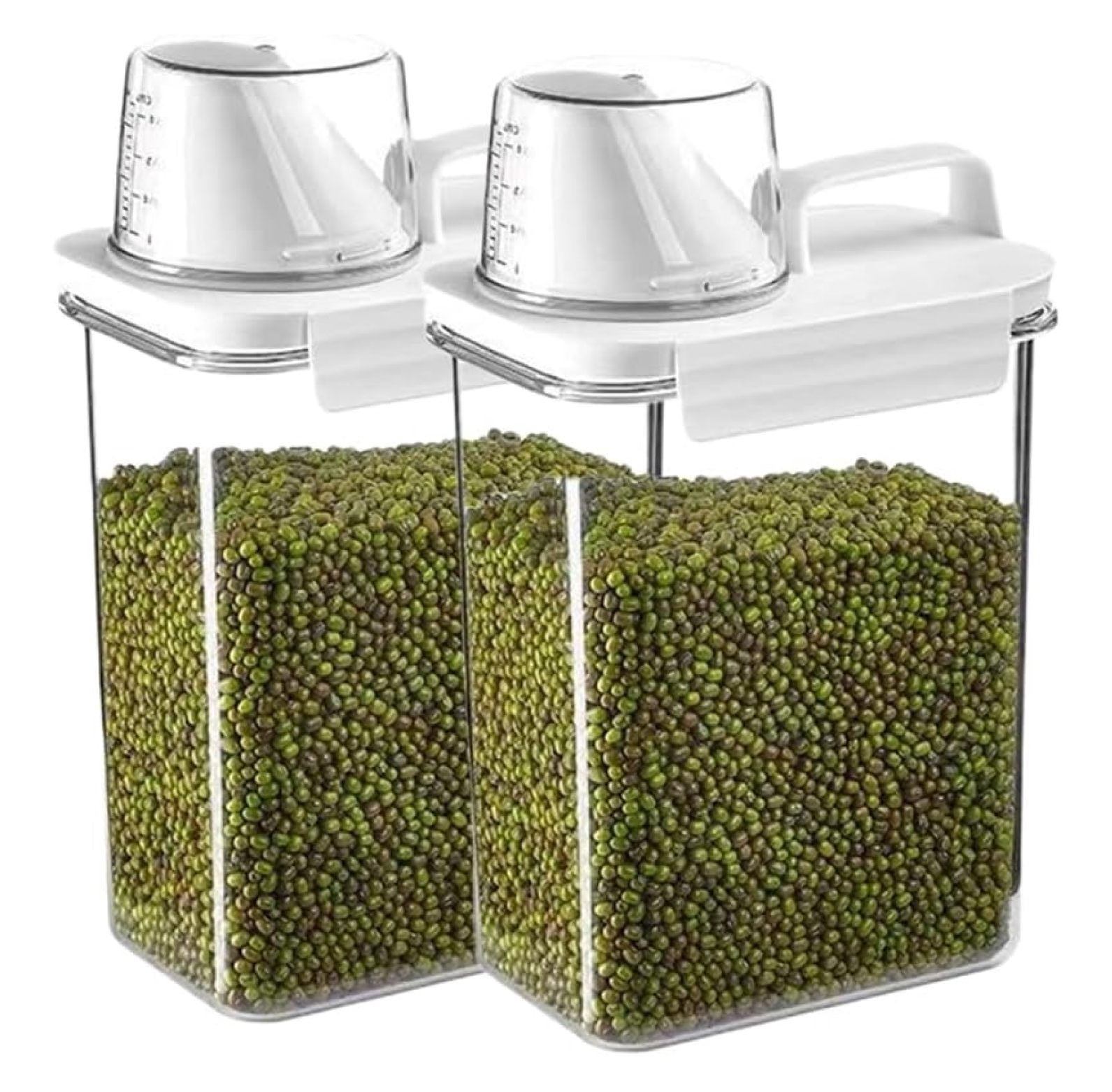 2Pcs Rice Dispenser Storage Containers, 1.8L Small Rice Bucket with ...