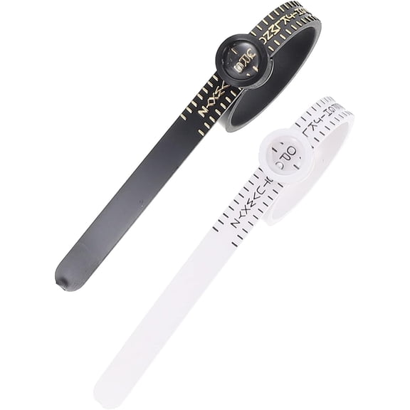 2Pcs Ring Measurement Plastic Jewels Ring Size Ruler Weeding Ring Measuring Tool Mandrel Jewelry