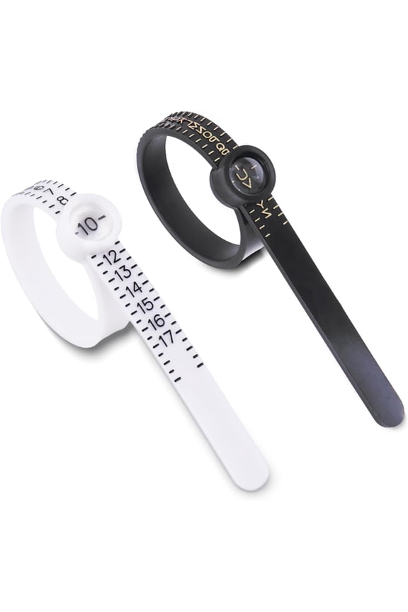 2Pcs Ring Sizer Measuring Set Gauge Finger Size Tape Jewelry Sizing Tool Men Women