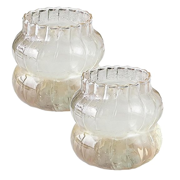 2Pcs Ripple Cloud Glass Cups,410Ml High Borosilicate Drinking Glassware, Textured Glasses For Iced Coffee, Juice, Milk Assorted Beverages 2026