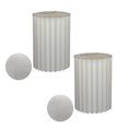 thumbnail image 1 of 2Pcs Roman Column Pedestal Foldable Cardboard Cylinder Stands,Paper Display Stands,Strong Load Bearing Capacity,For Catering Jewelry Wedding，Party Banquet Decor White, 1 of 5
