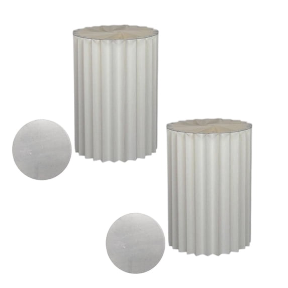 2Pcs Roman Column Pedestal Foldable Cardboard Cylinder Stands,Paper Display Stands,Strong Load Bearing Capacity,For Catering Jewelry Wedding,Party Banquet Decor White