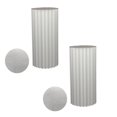 thumbnail image 1 of 2Pcs Roman Column Pedestal Foldable Cardboard Cylinder Stands,Paper Display Stands,Strong Load Bearing Capacity,For Catering Jewelry Wedding，Party Banquet Decor White, 1 of 5