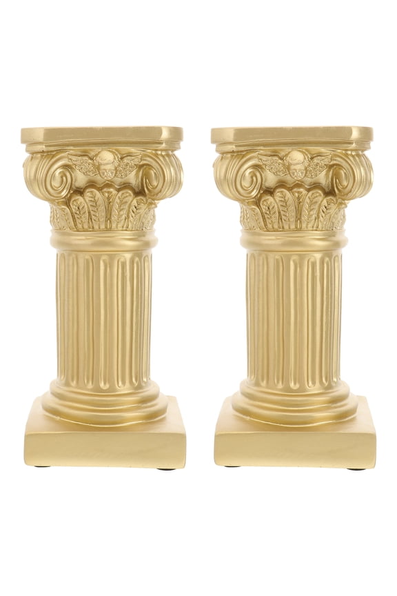 2Pcs Roman Pillar Statues Home Office Desktop Decorations Resin Craft Ornament