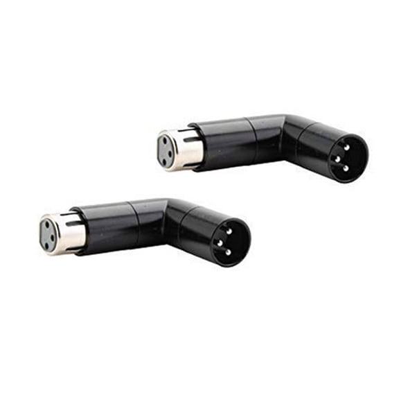 2Pcs Rotatable XLR Angle Adapter Dual Male and Female L-Shaped Connector Metal Adapter with 4 Adjustable Angle Positions,2 x XLR Adapter,Black