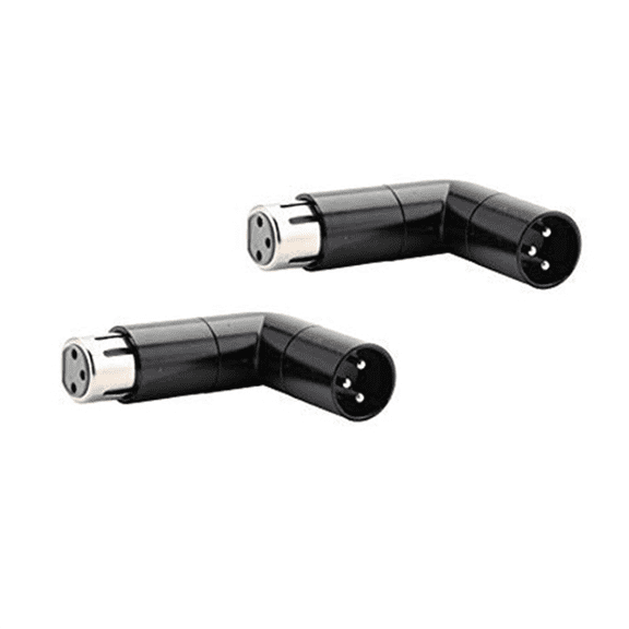 2Pcs Rotatable XLR Angle Adapter Dual Male and Female L-Shaped Connector Metal with 4 Adjustable Positions