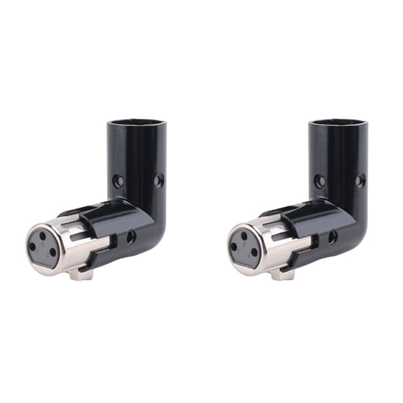 2Pcs Rotatable XLR Angle Adapter Dual Male and Female L-Shaped Connector Metal with 4 Adjustable Positions