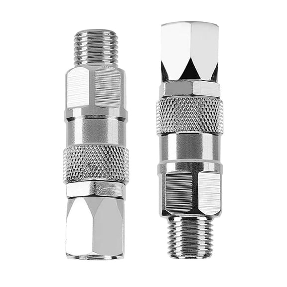 2Pcs Rotating Stainless Steel Joints 1/4Inch for Airless Sprayers Hose Adapters Paint
