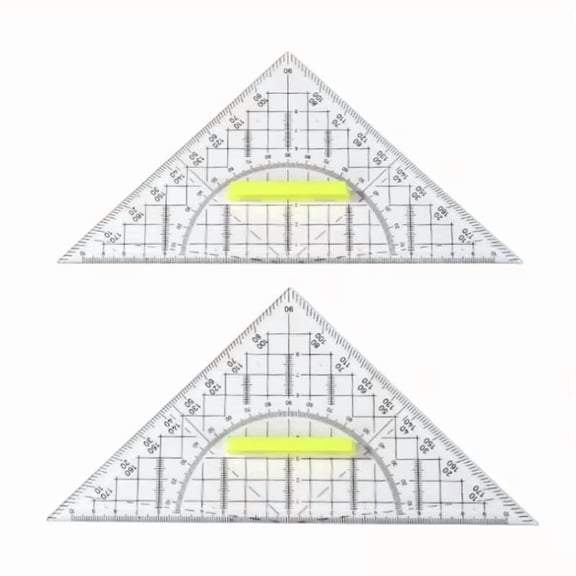 2Pcs Rotating Triangle Ruler Set ABS Plastic Drafting Tool for Engineers
