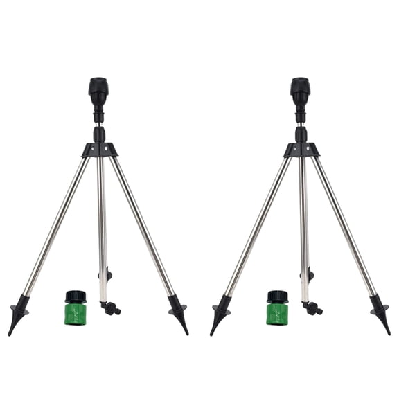 2Pcs Rotating Tripod Sprinkler 360 Degree Automatic Rotating Irrigation Watering Sprinkler Telescoping Tripod Sprinkler