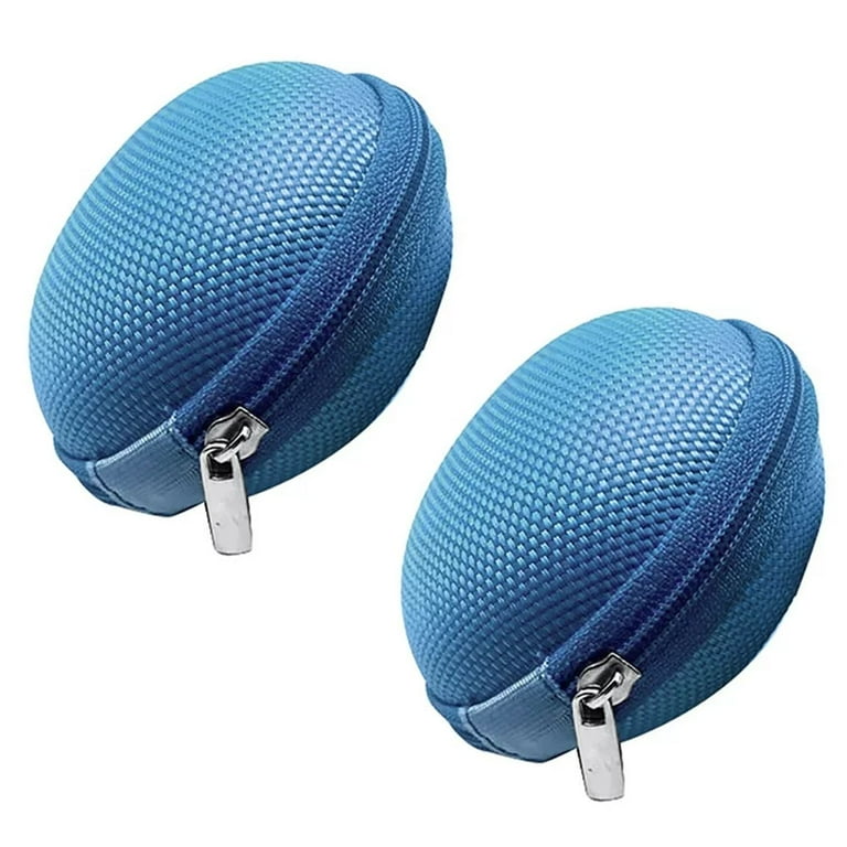 2Pcs Round Earphone Earbud Carrying Case Holder Lightweight Mini