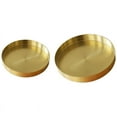thumbnail image 1 of 2Pcs Round Gold Tray,Metal Decorative Tray Makeup Tray Organizer for Vanity,Matte Brass , 4.9 Inch & 7.9 Inch, 1 of 5