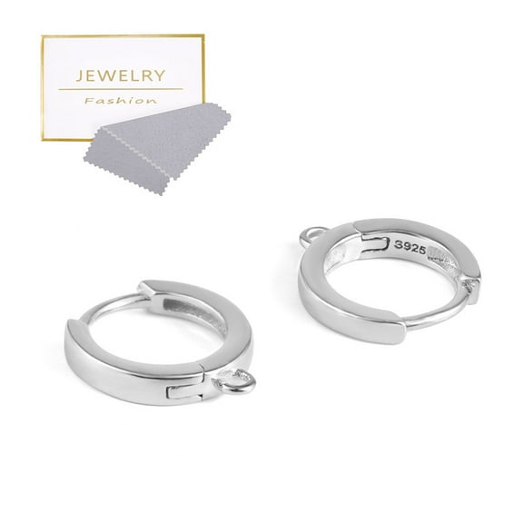 2Pcs Round Hooks Silver Plated Ear Hoops with Open Loops for Man Women Styling Dangle Earring DIY Findings