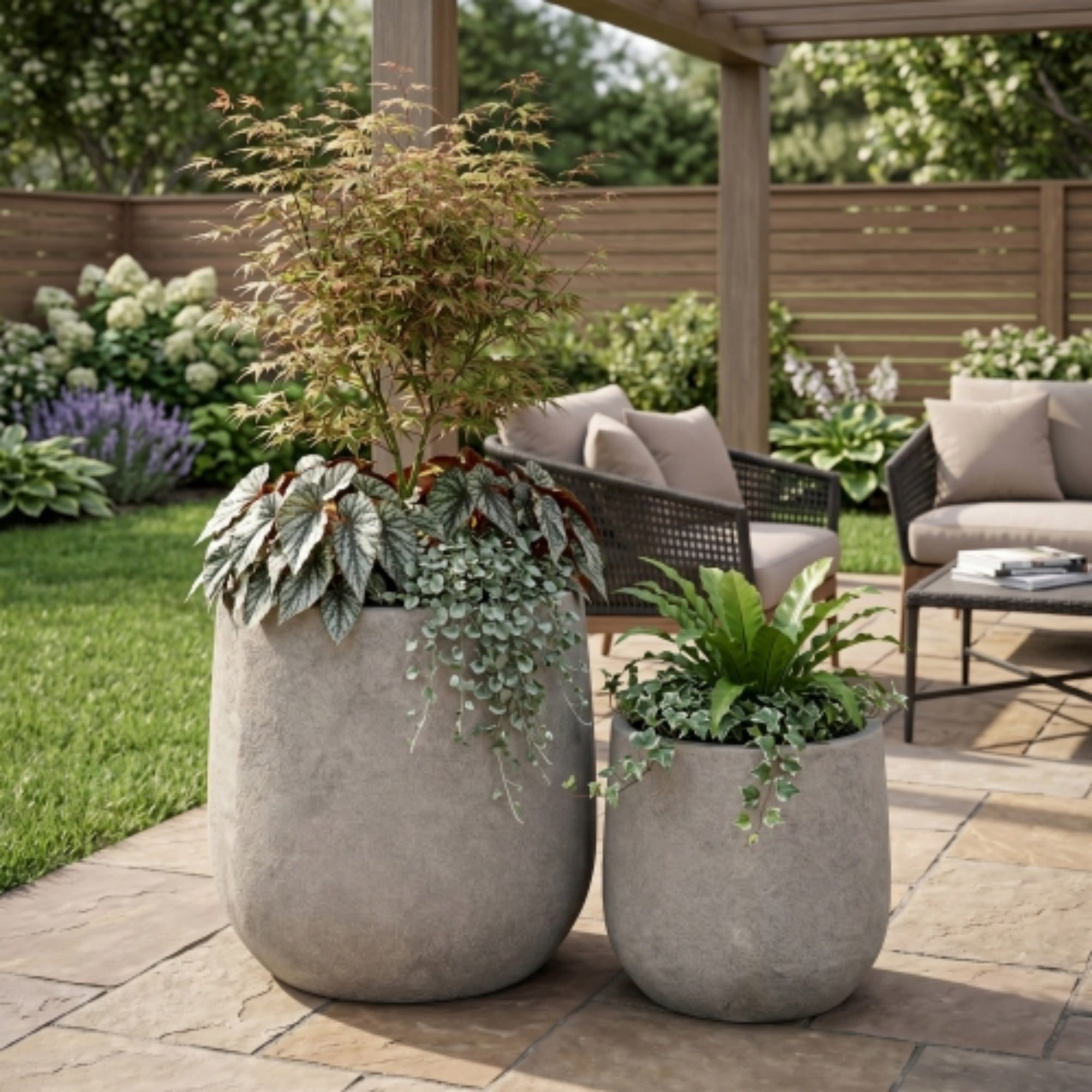 Large Tree Planters for Patio Garden Resin Ceramic and Wicker Options