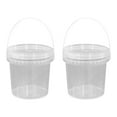 2Pcs Round Storage Bucket Handheld Food Bucket Ice Cream Storage Bucket