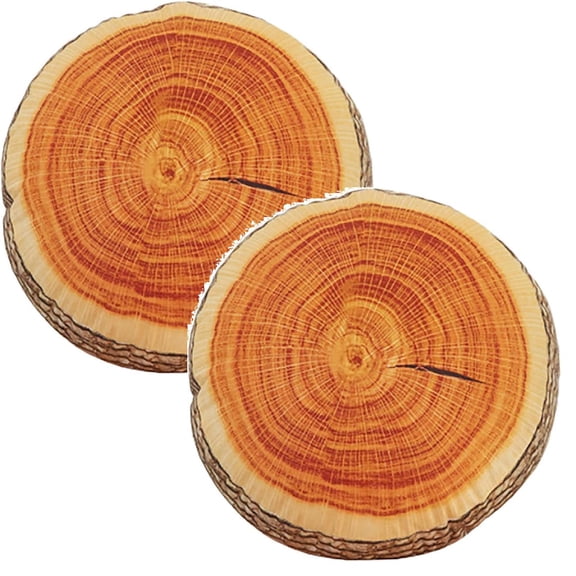 2Pcs Round Throw Pillow Decorative Sycamore Tree Cushion Wood Sofa Pillow Comfortable Kids Funny Cute Wood Pillow Seating Floor Cushion For Home Couch Bedroom Pillow Case
