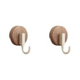 thumbnail image 1 of 2Pcs Round Walnut Suction Cup Hooks, Wreath Hook,Reusable No Drill Wall Mount J-Shaped Metal Hanging Hooks, Waterproof Rustproof Utility Hangers for Bathroom Kitchen Decor Storage, White, 1 of 4