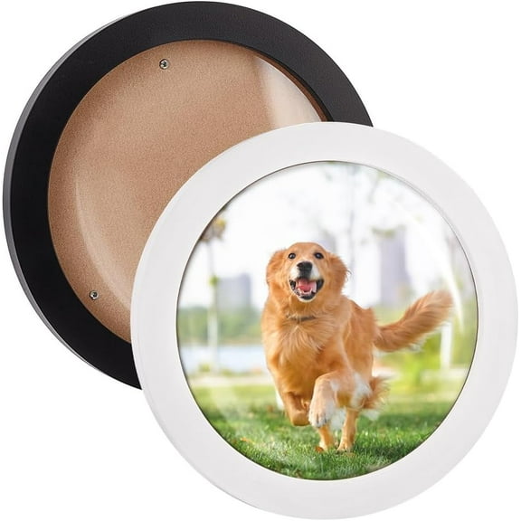 2Pcs Round Wooden Photo Frame 8inch White Black Wall Hanging Circle Picture Frames Wall Mounted Stylish Picture Frame Display Frame