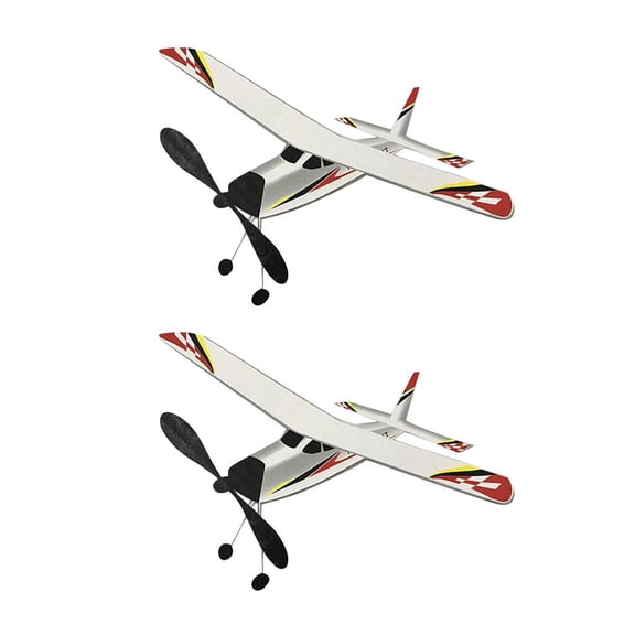 2Pcs Rubber Band Elastic Airplane Model Kids Party Glider Plane Machine