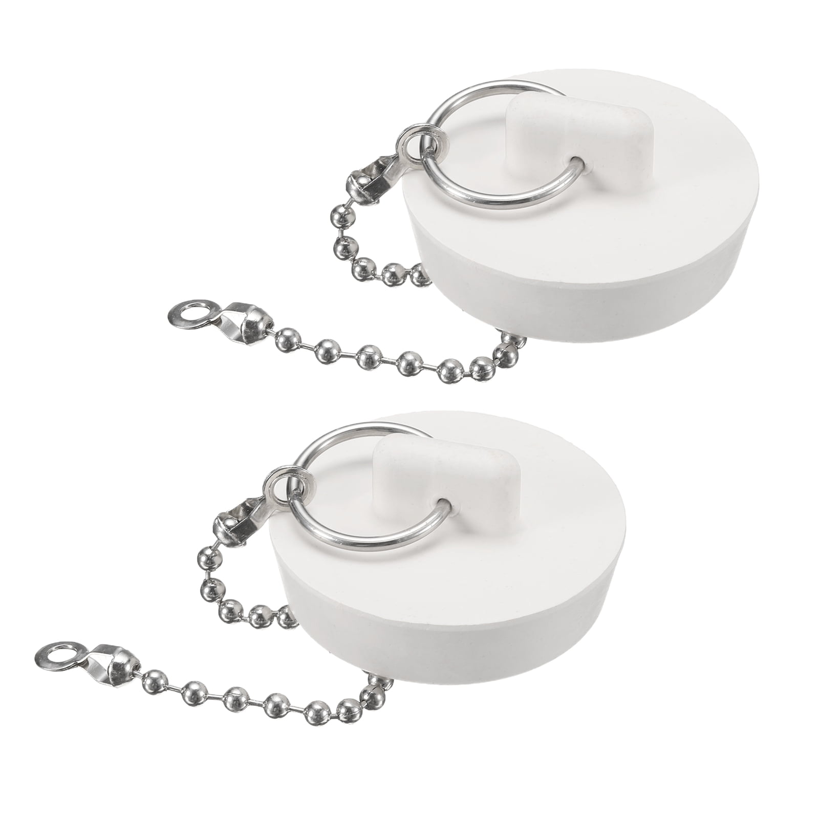Tub Chain Uxcell 2Pcs Rubber Drain Stopper with Chain and Hanging Ring, Bathtub ...