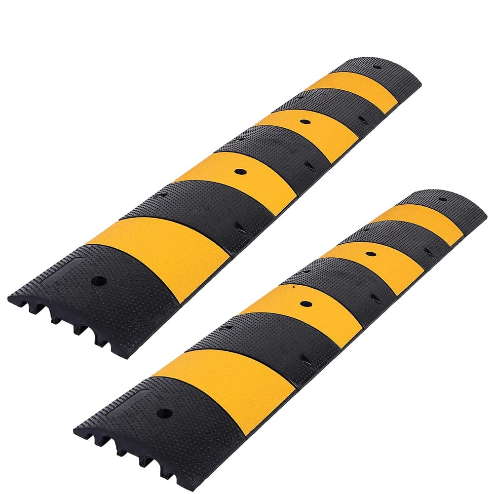 2Pcs Rubber Speed Bump, 22000Lbs Load Capacity Reductores with 8 Bolt