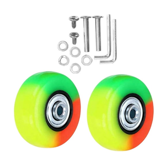 2Pcs Rubber Swivel Caster Wheels DIY Accs Colored Wear Resistant Smooth Multipurpose Repair Parts Flexible Caster Wheels for Suitcase Bags