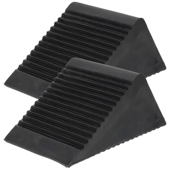 2Pcs Rubber Wheel Chocks Car Stopper Auto Wheel Alignment Block for Truck