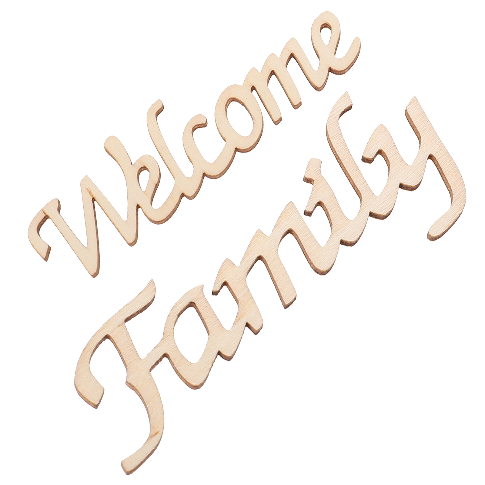 2Pcs Rustic Wood Family Sign Decorative Wooden Block Word Signs